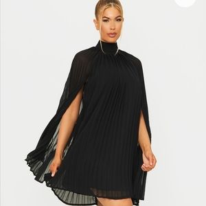 Black Chiffon Cape Dress - Pretty Little Thing
